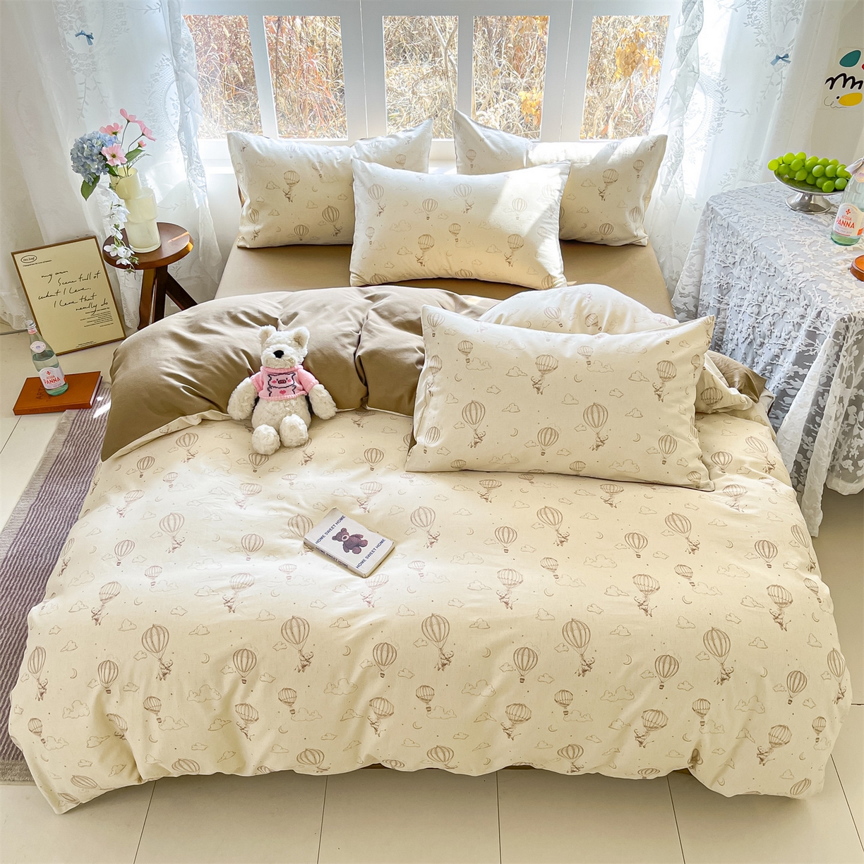 91家纺网 家纺一手货源 找家纺 名兮家居 2026新款A类全棉棉麻四件套 热气球