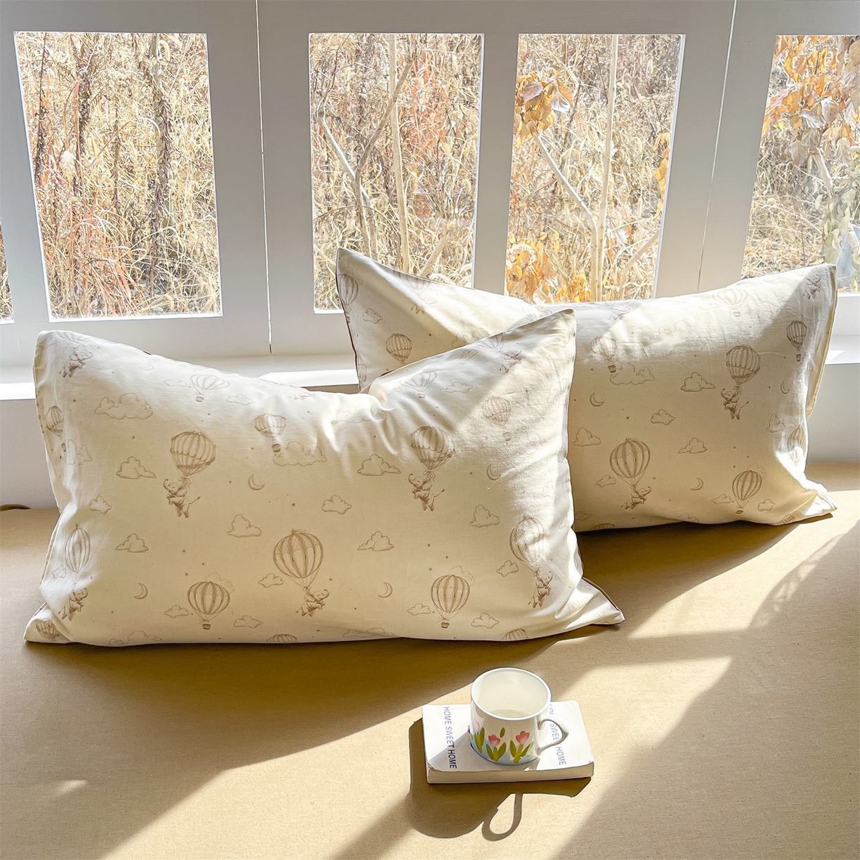 91家纺网 家纺一手货源 找家纺 名兮家居 2026新款A类全棉棉麻四件套 热气球