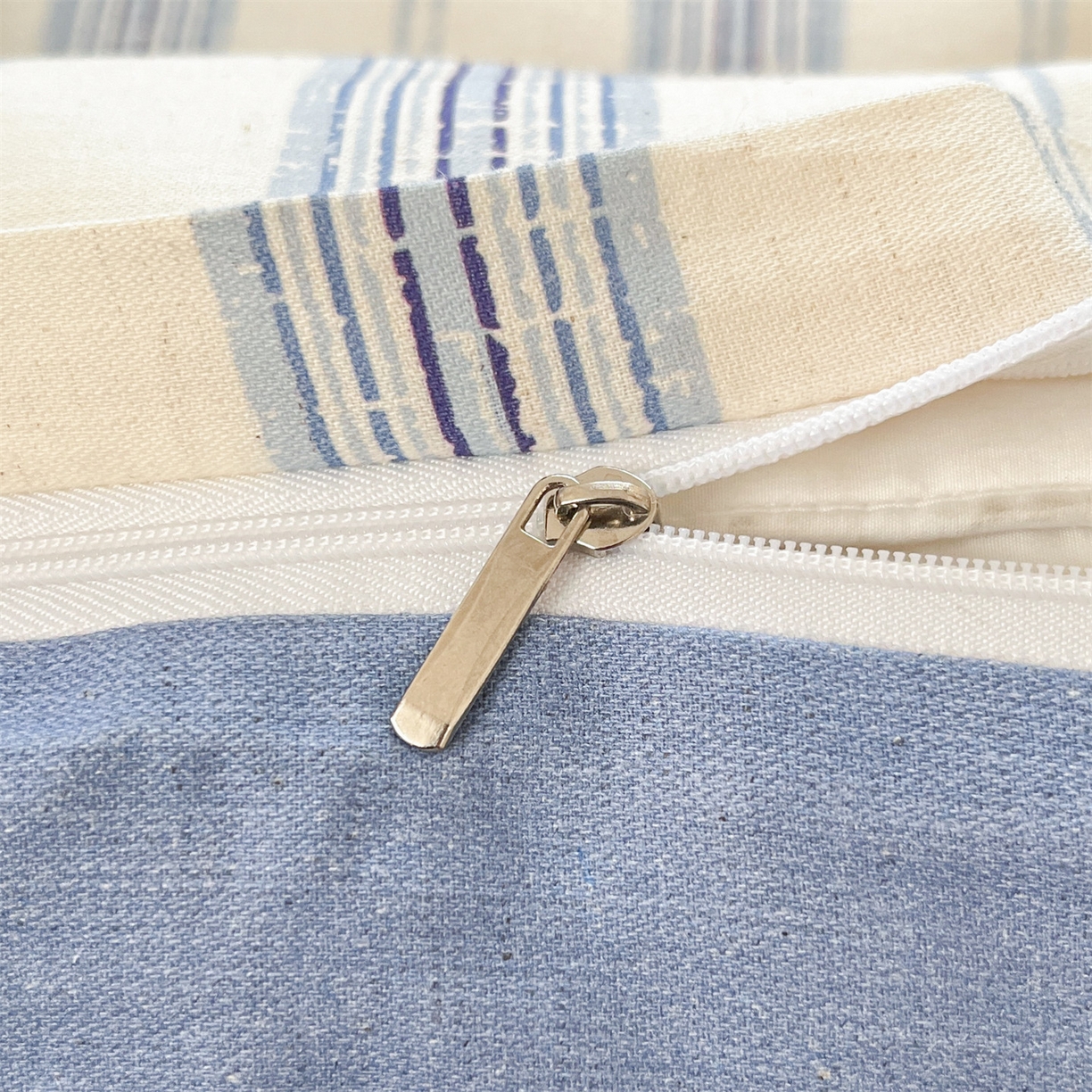 91家纺网 家纺一手货源 找家纺 名兮家居 2026新款A类全棉棉麻四件套 蓝调