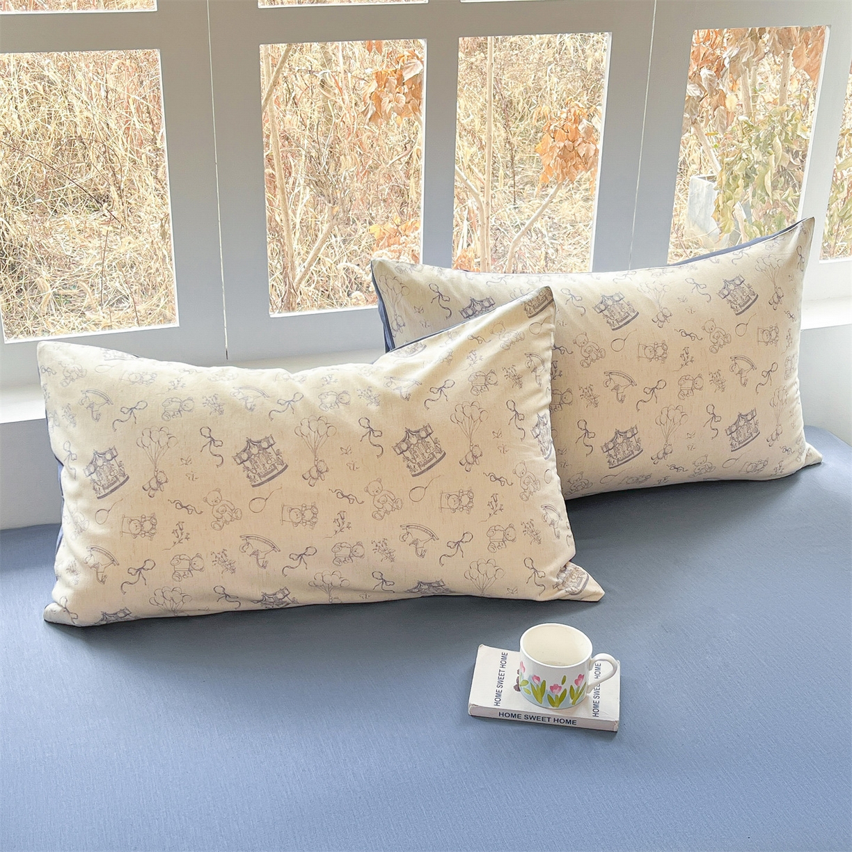 91家纺网 家纺一手货源 找家纺 名兮家居 2026新款A类全棉棉麻四件套 时光乐园