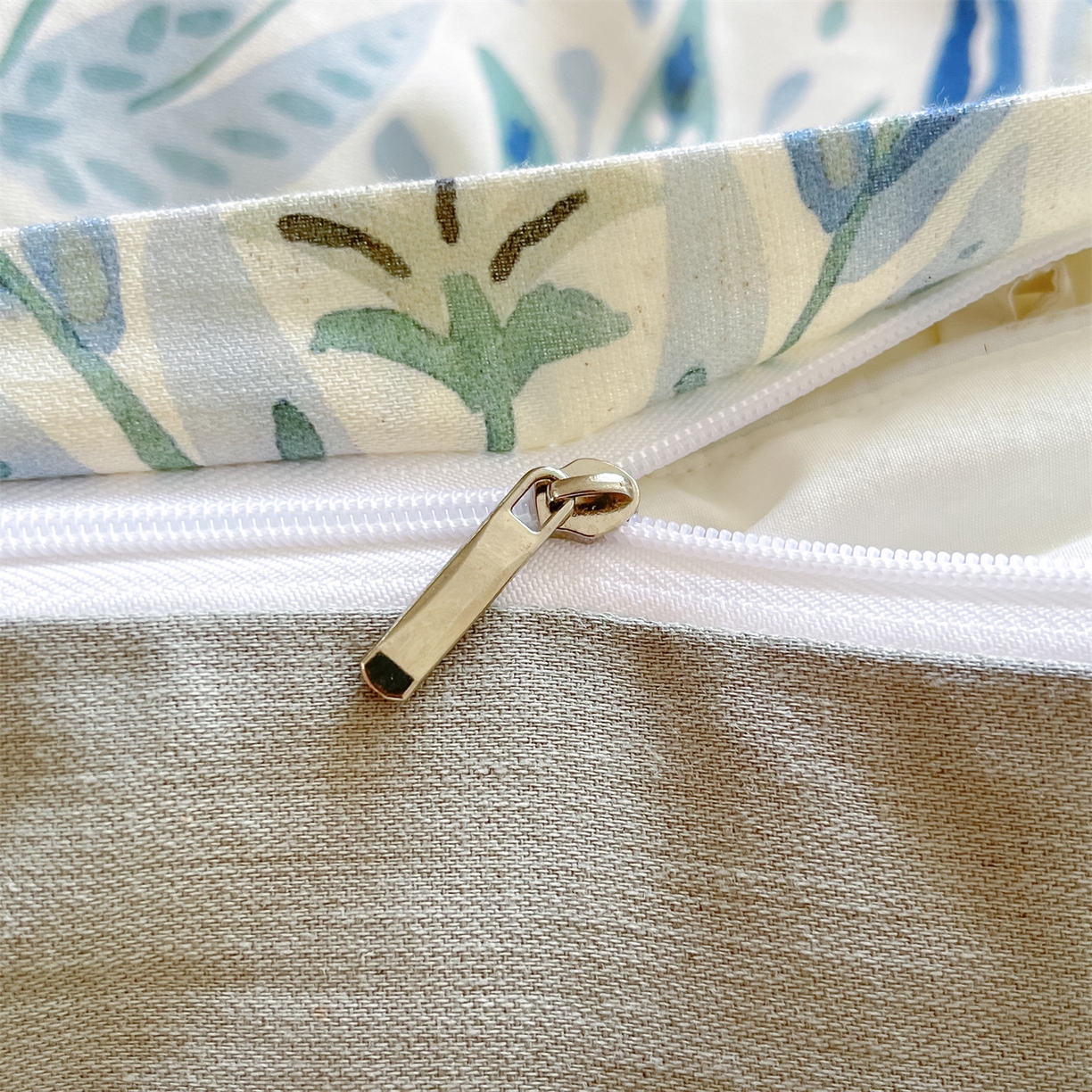 91家纺网 家纺一手货源 找家纺 名兮家居 2026新款A类全棉棉麻四件套 青釉