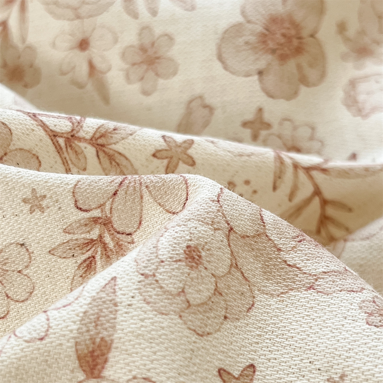 91家纺网 家纺一手货源 找家纺 名兮家居 2026新款A类全棉棉麻四件套 采蘑菇