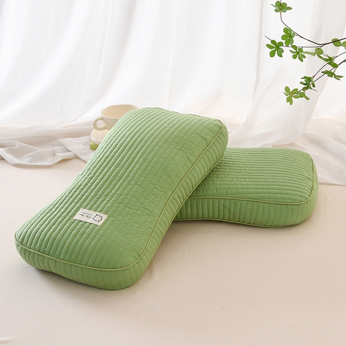 91家纺网 家纺一手货源 找家纺 莉迪娅 2026新款枕芯全棉韩式砂洗全荞麦枕枕头枕芯 韩式砂洗浅绿色