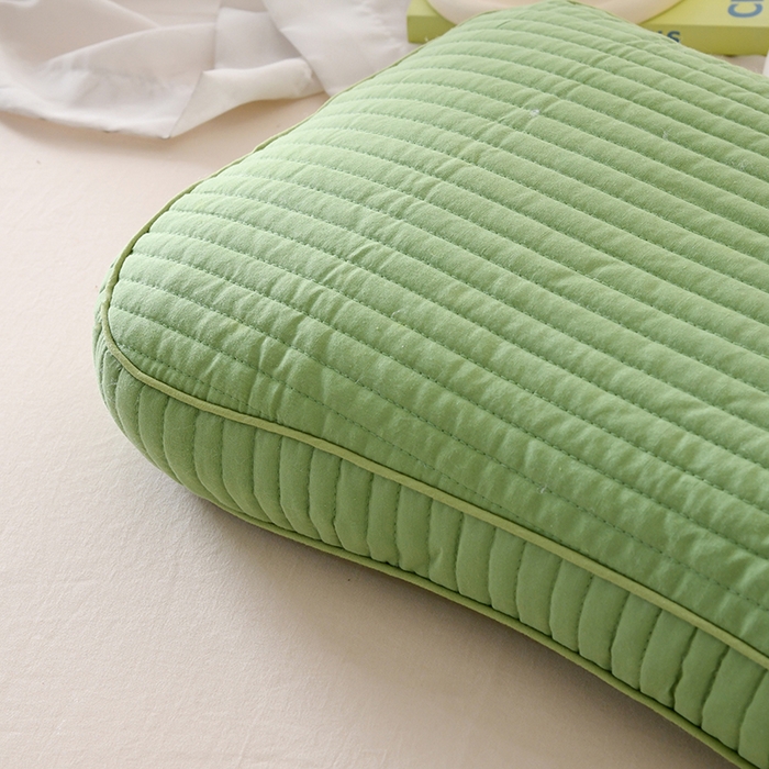 91家纺网 家纺一手货源 找家纺 莉迪娅 2026新款枕芯全棉韩式砂洗全荞麦枕枕头枕芯 韩式砂洗浅绿色