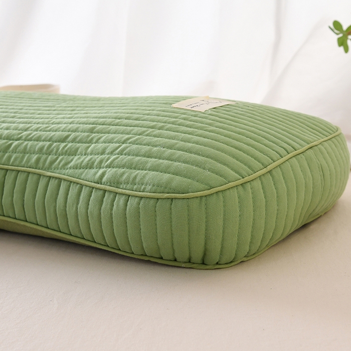 91家纺网 家纺一手货源 找家纺 莉迪娅 2026新款枕芯全棉韩式砂洗全荞麦枕枕头枕芯 韩式砂洗浅绿色