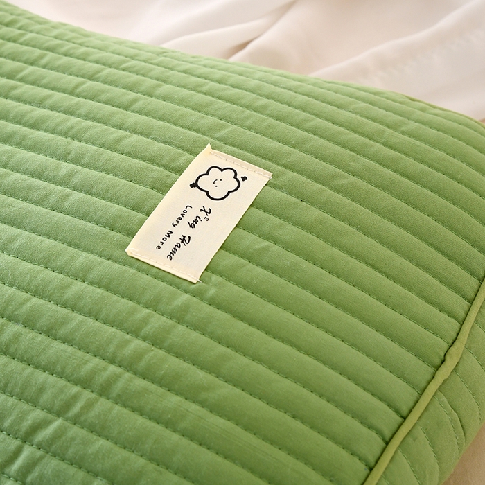 91家纺网 家纺一手货源 找家纺 莉迪娅 2026新款枕芯全棉韩式砂洗全荞麦枕枕头枕芯 韩式砂洗浅绿色