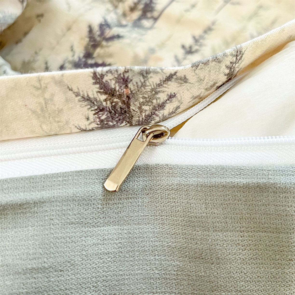 91家纺网 家纺一手货源 找家纺 名兮家居 2026新款A类全棉棉麻四件套 松间雾