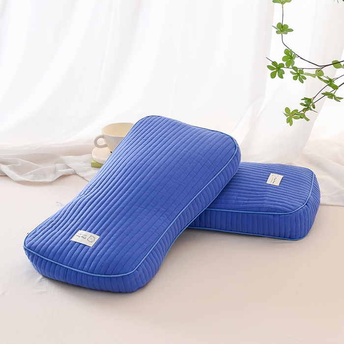 91家纺网 家纺一手货源 找家纺 莉迪娅 2026新款枕芯全棉韩式砂洗全荞麦枕枕头枕芯 韩式砂洗深蓝色