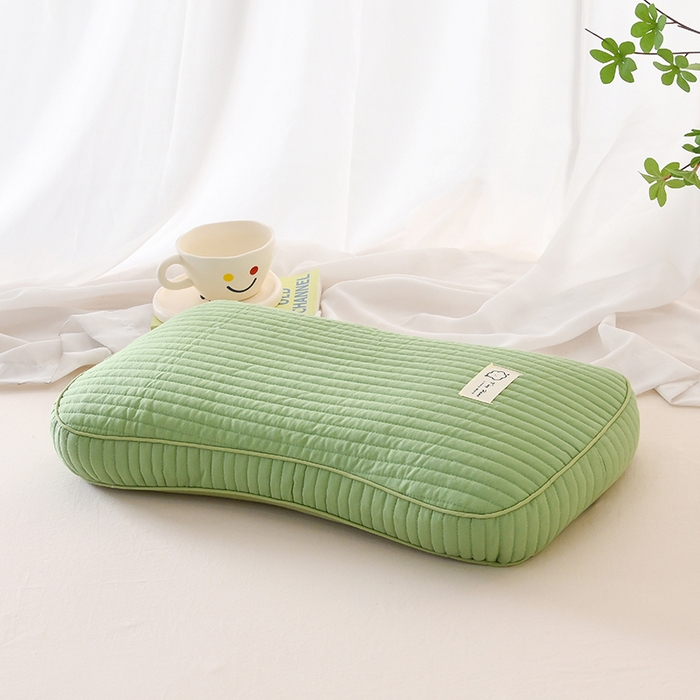 91家纺网 家纺一手货源 找家纺 莉迪娅 2026新款枕芯全棉韩式砂洗全荞麦枕枕头枕芯 韩式砂洗浅绿色