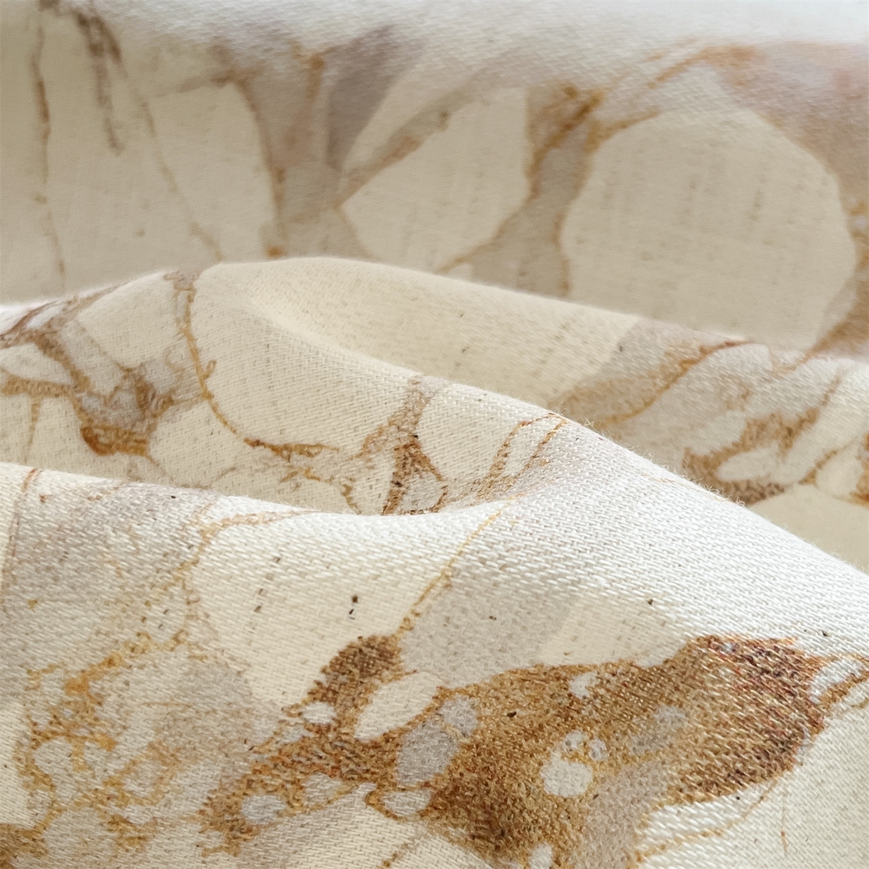 91家纺网 家纺一手货源 找家纺 名兮家居 2026新款A类全棉棉麻四件套 焦糖石纹