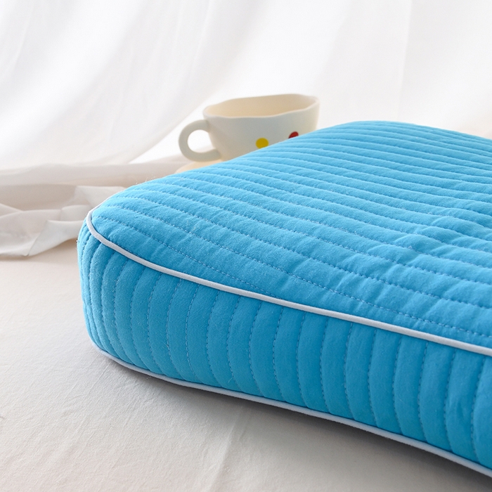 91家纺网 家纺一手货源 找家纺 莉迪娅 2026新款枕芯全棉韩式砂洗全荞麦枕枕头枕芯 韩式砂洗浅蓝色