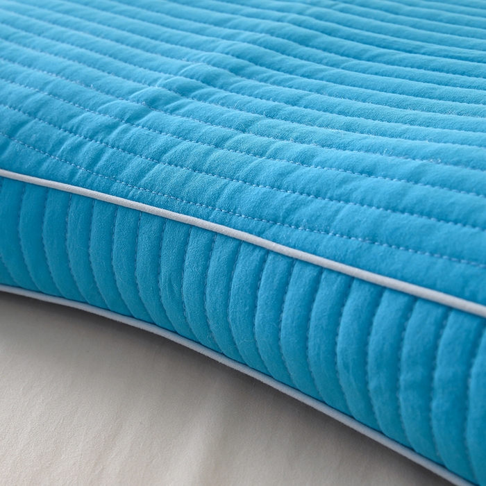 91家纺网 家纺一手货源 找家纺 莉迪娅 2026新款枕芯全棉韩式砂洗全荞麦枕枕头枕芯 韩式砂洗浅蓝色