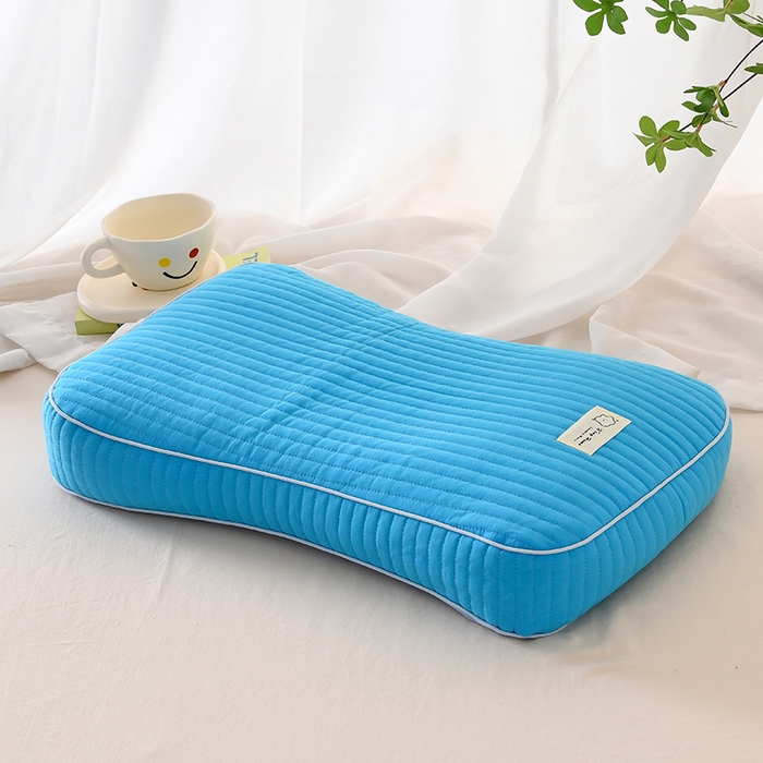 91家纺网 家纺一手货源 找家纺 莉迪娅 2026新款枕芯全棉韩式砂洗全荞麦枕枕头枕芯 韩式砂洗浅蓝色