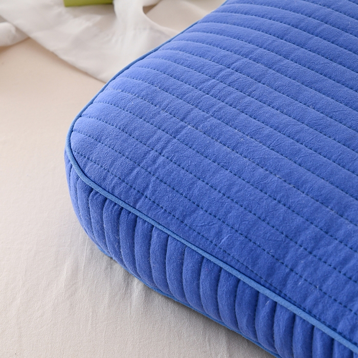 91家纺网 家纺一手货源 找家纺 莉迪娅 2026新款枕芯全棉韩式砂洗全荞麦枕枕头枕芯 韩式砂洗深蓝色