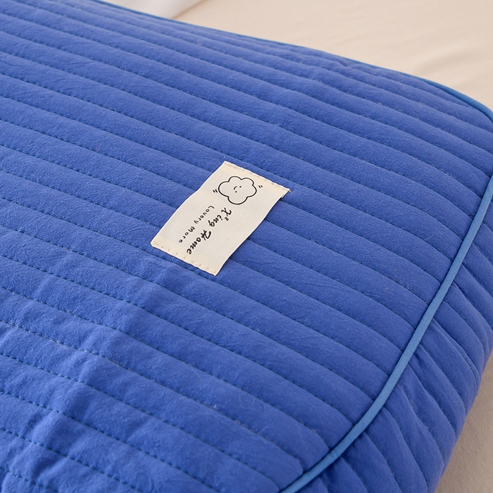 91家纺网 家纺一手货源 找家纺 莉迪娅 2026新款枕芯全棉韩式砂洗全荞麦枕枕头枕芯 韩式砂洗深蓝色