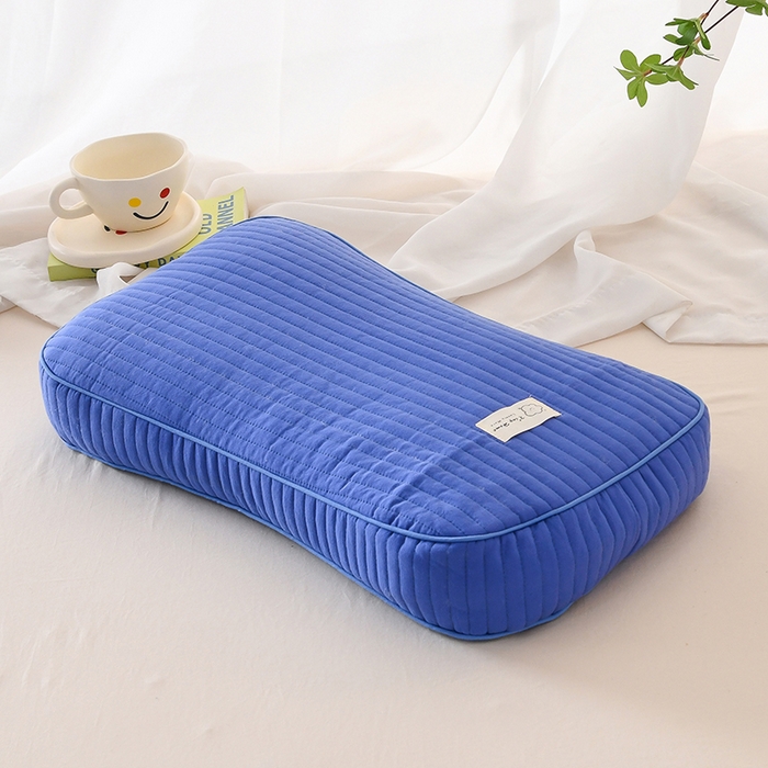 91家纺网 家纺一手货源 找家纺 莉迪娅 2026新款枕芯全棉韩式砂洗全荞麦枕枕头枕芯 韩式砂洗深蓝色