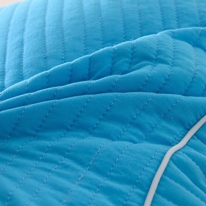 91家纺网 家纺一手货源 找家纺 莉迪娅 2026新款枕芯全棉韩式砂洗全荞麦枕枕头枕芯 韩式砂洗浅蓝色