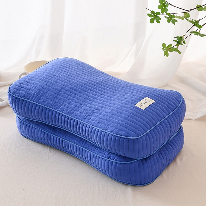 91家纺网 家纺一手货源 找家纺 莉迪娅 2026新款枕芯全棉韩式砂洗全荞麦枕枕头枕芯 韩式砂洗深蓝色