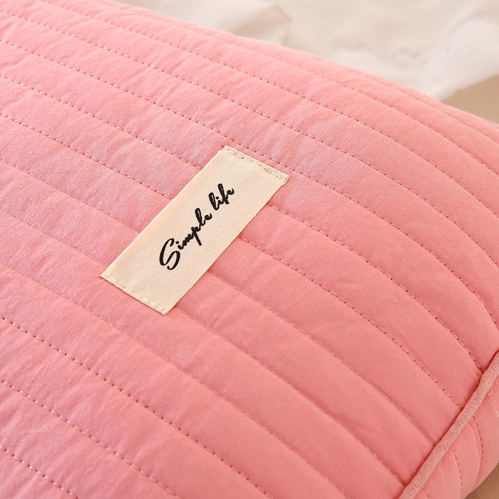 91家纺网 家纺一手货源 找家纺 莉迪娅 2026新款枕芯全棉韩式砂洗全荞麦枕枕头枕芯 韩式砂洗粉色