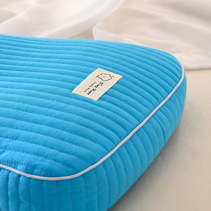 91家纺网 家纺一手货源 找家纺 莉迪娅 2026新款枕芯全棉韩式砂洗全荞麦枕枕头枕芯 韩式砂洗浅蓝色