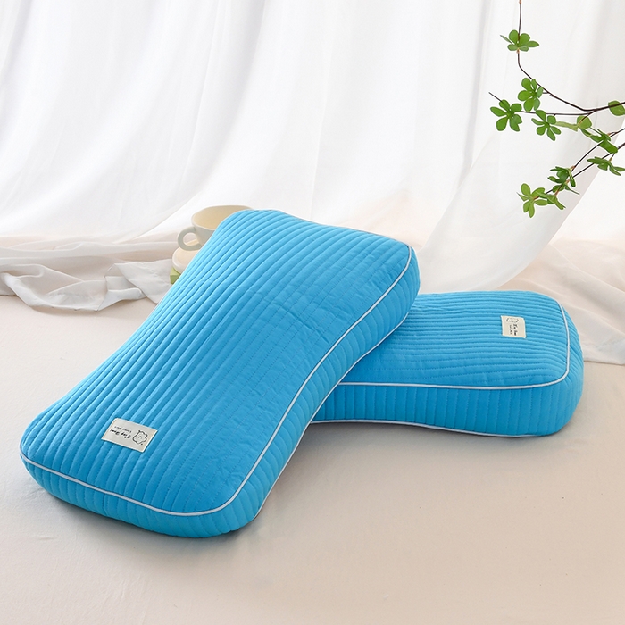 91家纺网 家纺一手货源 找家纺 莉迪娅 2026新款枕芯全棉韩式砂洗全荞麦枕枕头枕芯 韩式砂洗浅蓝色