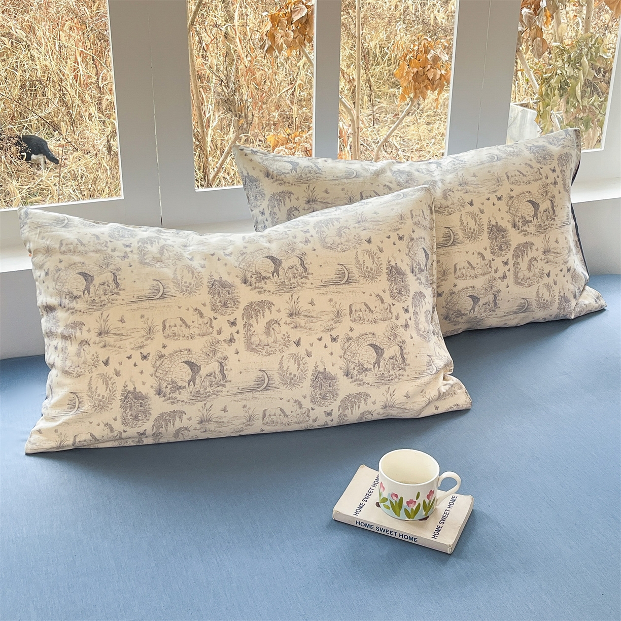 91家纺网 家纺一手货源 找家纺 名兮家居 2026新款A类全棉棉麻四件套 岁月静好