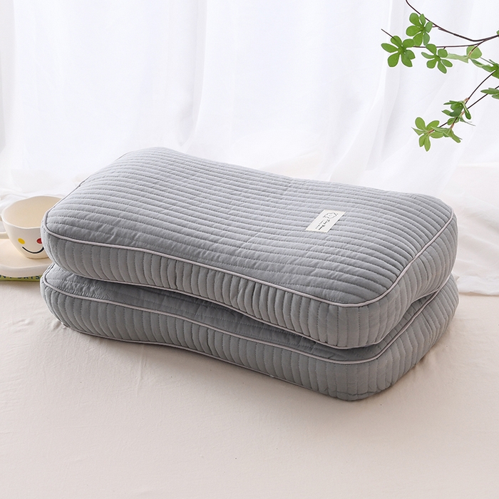 91家纺网 家纺一手货源 找家纺 莉迪娅 2026新款枕芯全棉韩式砂洗全荞麦枕枕头枕芯 韩式砂洗灰色