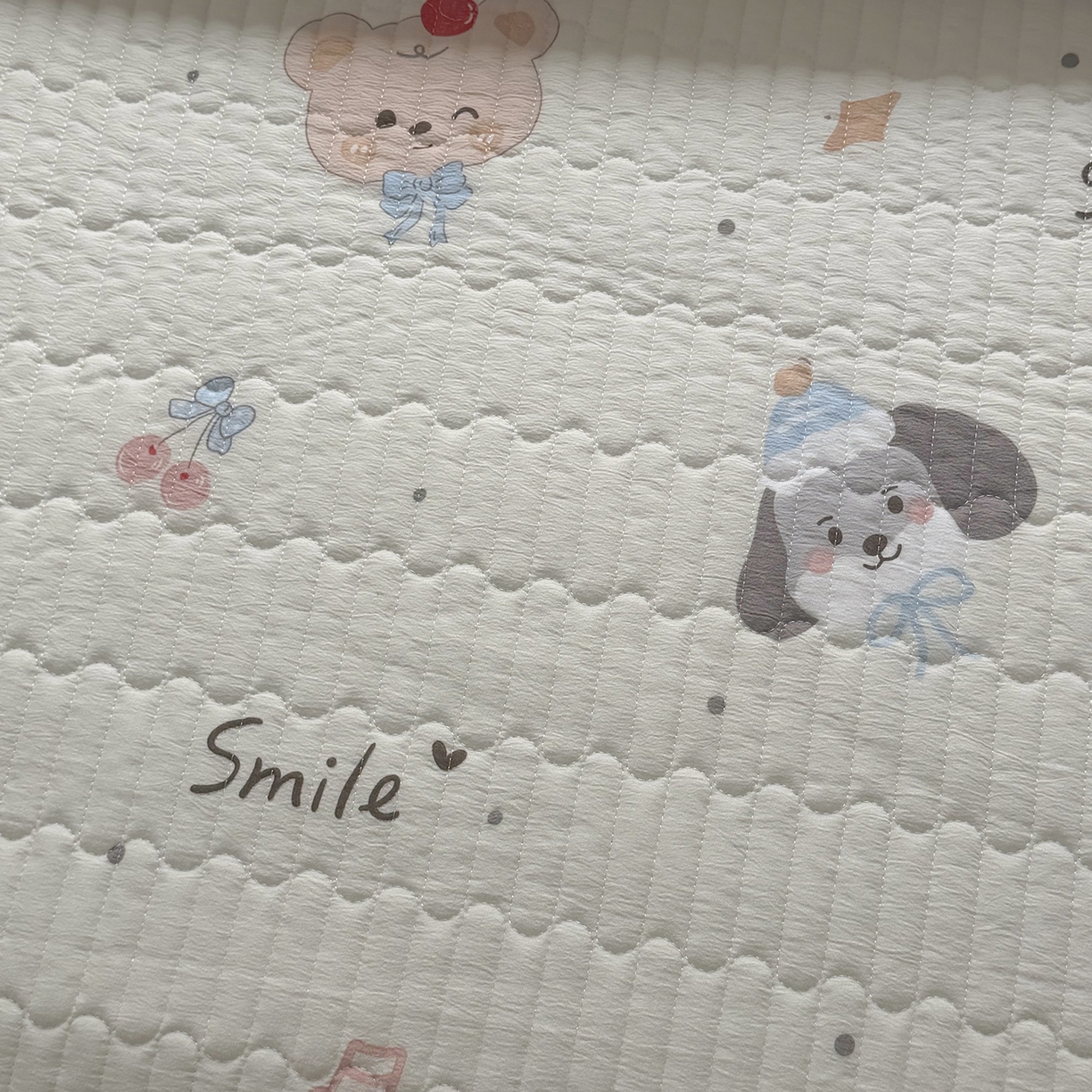 91家纺网 家纺一手货源 找家纺 悠米悠家 2026春夏新款木棉双层纱单床盖 床盖单件 萌趣派对