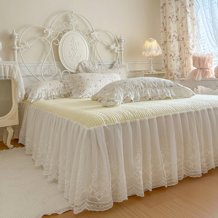 91家纺网 家纺一手货源 找家纺 瑞宝 2026新款全棉碎花AB夹棉床裙四件套系列 贝拉