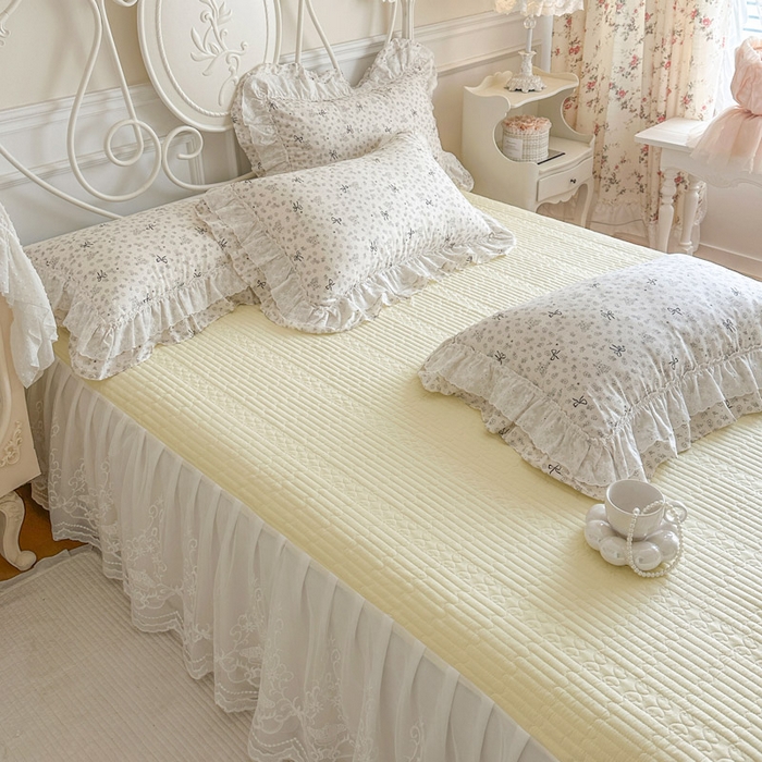 91家纺网 家纺一手货源 找家纺 瑞宝 2026新款全棉碎花AB夹棉床裙四件套系列 贝拉