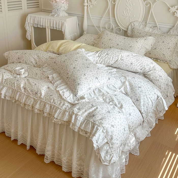 91家纺网 家纺一手货源 找家纺 瑞宝 2026新款全棉碎花AB夹棉床裙四件套系列 贝拉