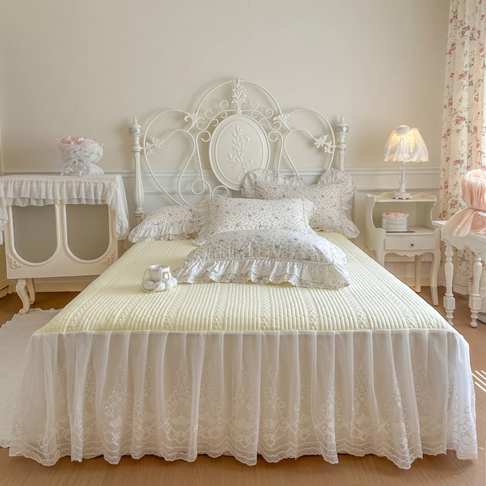 91家纺网 家纺一手货源 找家纺 瑞宝 2026新款全棉碎花AB夹棉床裙四件套系列 贝拉