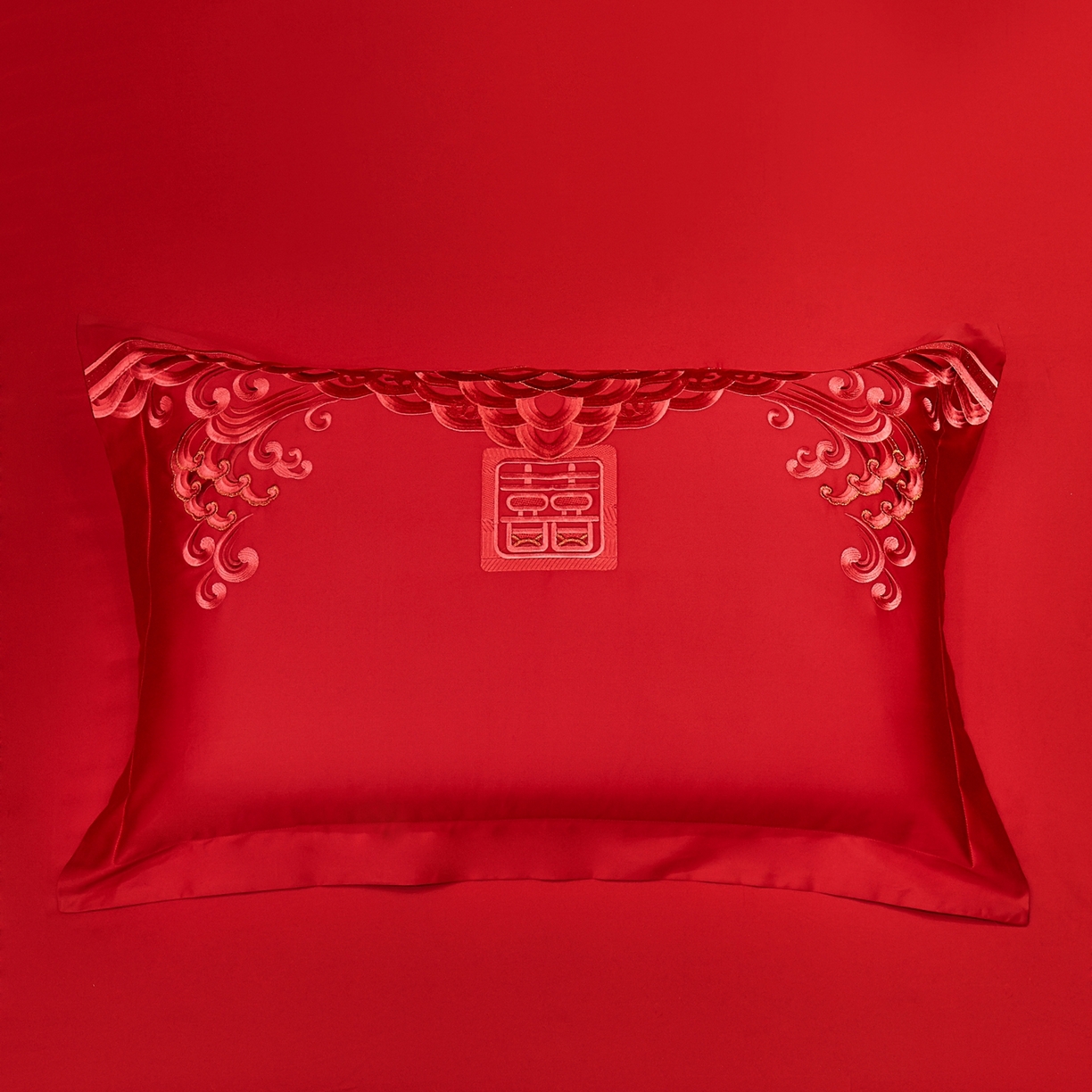 91家纺网 家纺一手货源 找家纺 蒂爵 2026婚庆新疆长绒棉纯棉原版大绣花婚庆四件套多件套340系列 龙凤王朝红