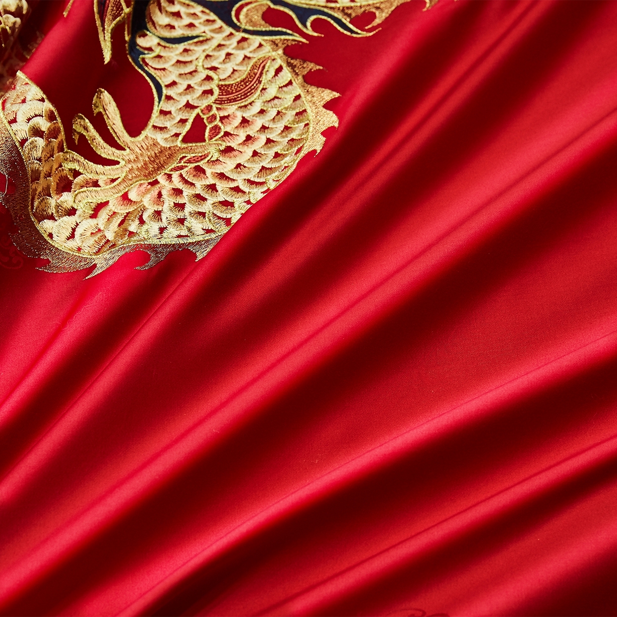 91家纺网 家纺一手货源 找家纺 蒂爵 2026婚庆新疆长绒棉纯棉原版大绣花婚庆四件套多件套340系列 龙凤王朝金