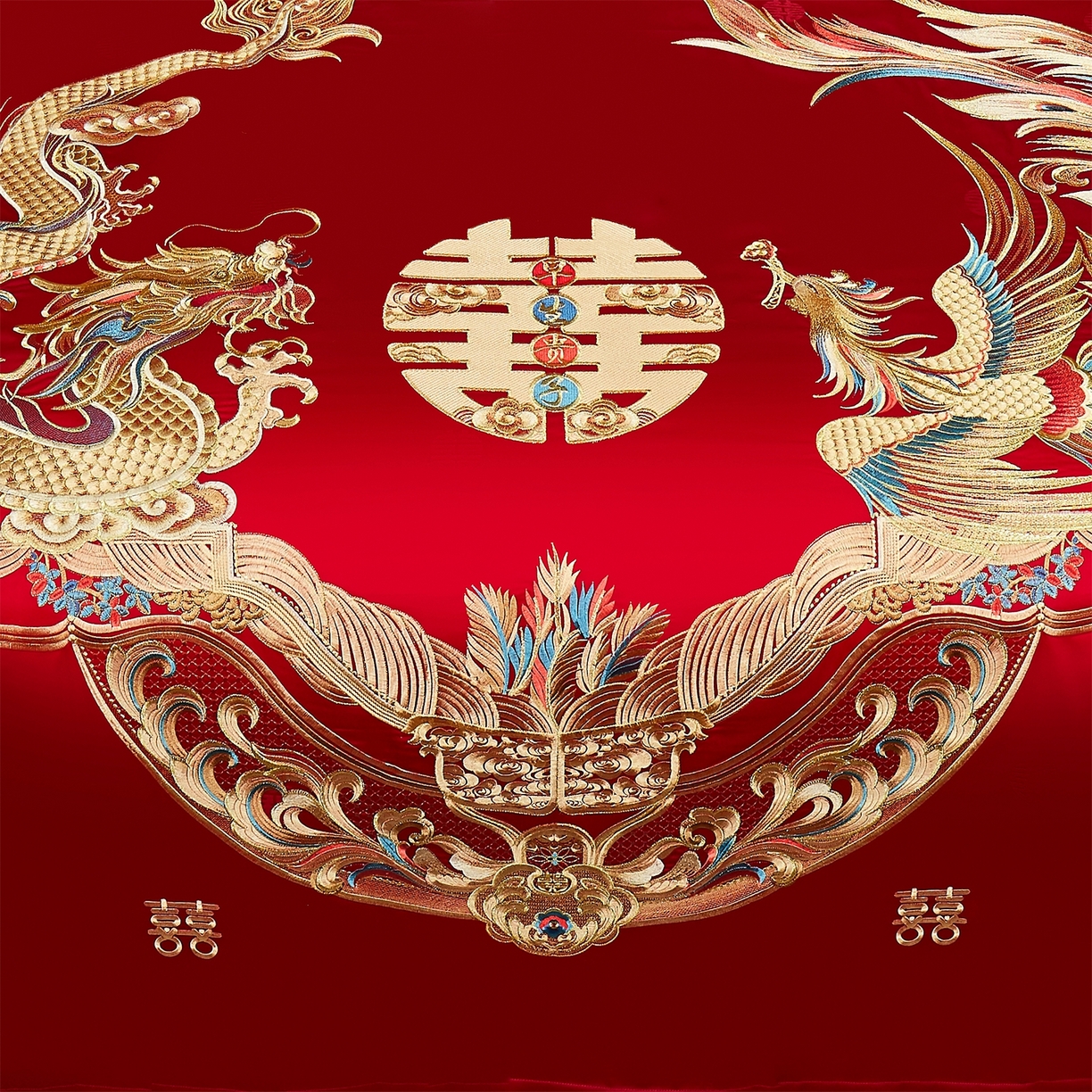 91家纺网 家纺一手货源 找家纺 蒂爵 2026婚庆新疆长绒棉纯棉原版大绣花婚庆四件套多件套340系列 龙姿凤彩