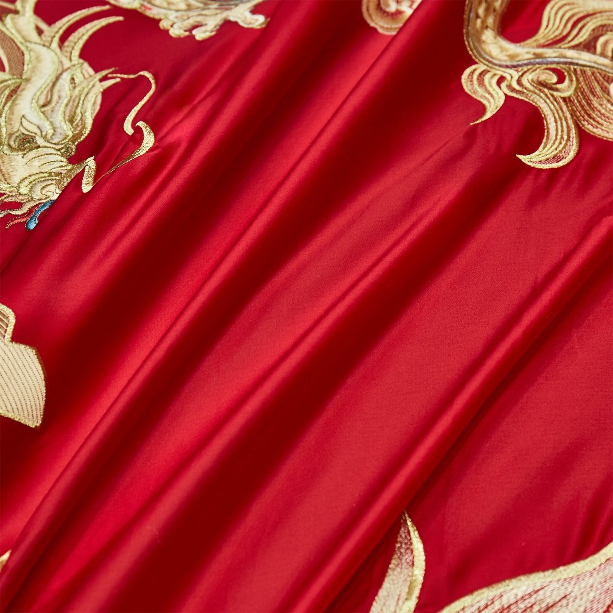 91家纺网 家纺一手货源 找家纺 蒂爵 2026婚庆新疆长绒棉纯棉原版大绣花婚庆四件套多件套340系列 龙姿凤彩