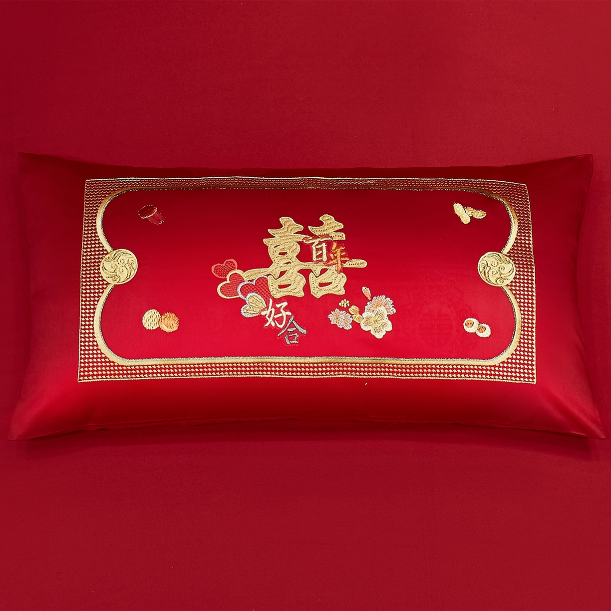 91家纺网 家纺一手货源 找家纺 蒂爵 2026婚庆新疆长绒棉纯棉原版大绣花婚庆四件套多件套340系列 龙姿凤彩