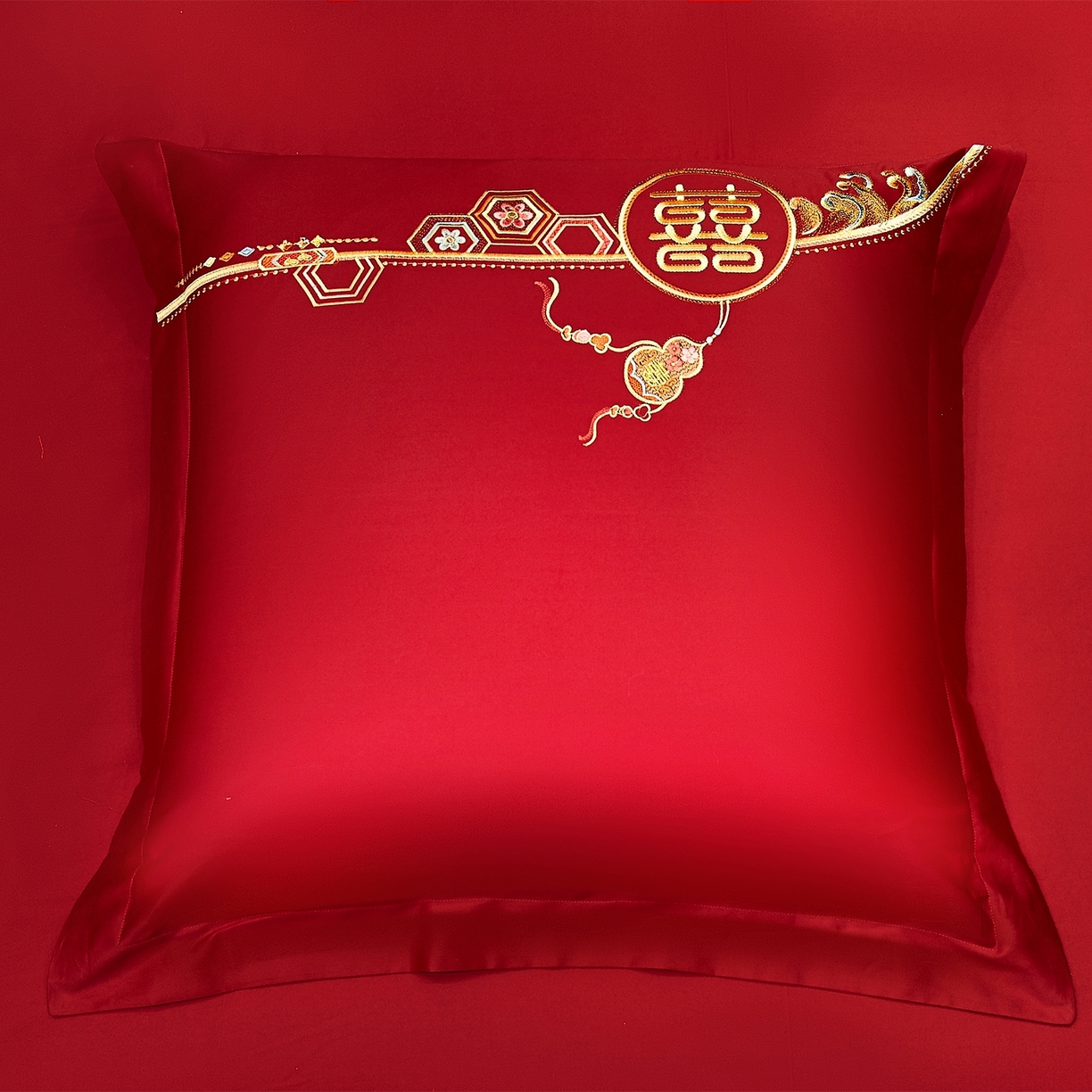 91家纺网 家纺一手货源 找家纺 蒂爵 2026婚庆新疆长绒棉纯棉原版大绣花婚庆四件套多件套340系列 龙姿凤彩