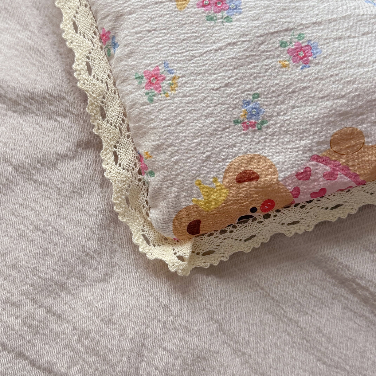 91家纺网 家纺一手货源 找家纺 悠米悠家 2026春夏新款木棉双层纱单夏被夏凉被空调被 花漾萌宠