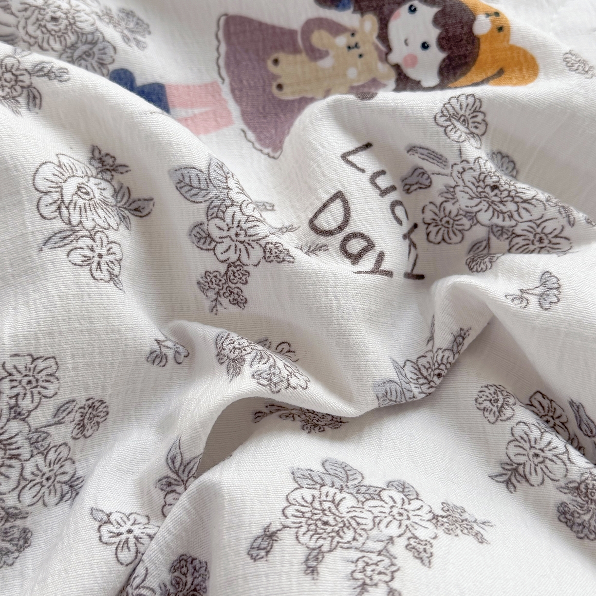 91家纺网 家纺一手货源 找家纺 悠米悠家 2026春夏新款木棉双层纱单夏被夏凉被空调被 晨间花园