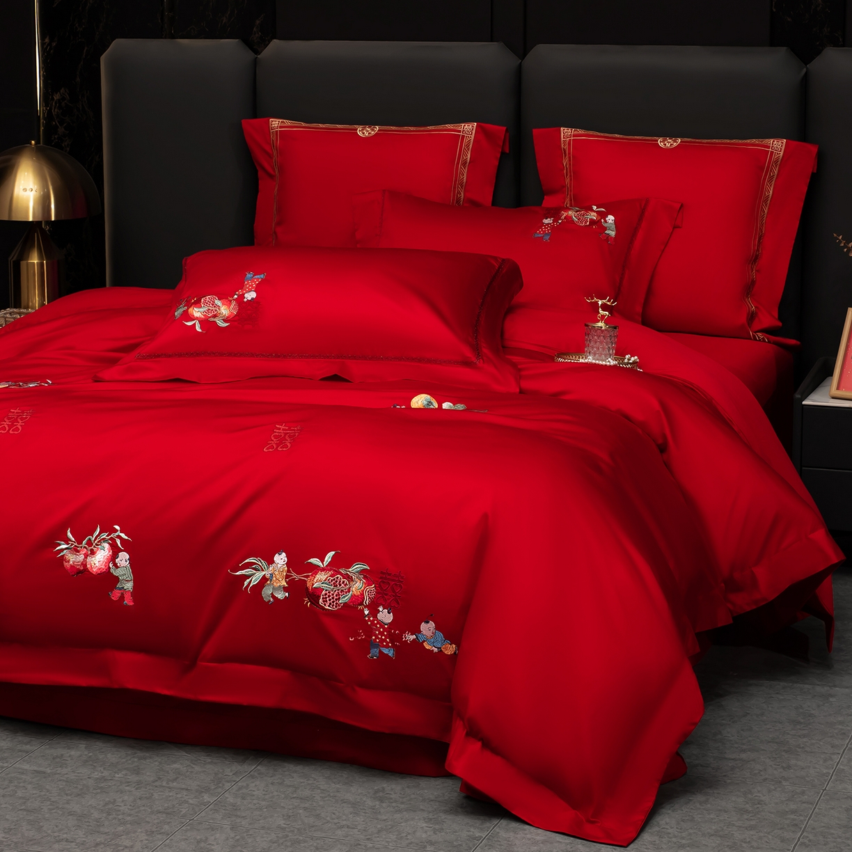 91家纺网 家纺一手货源 找家纺 （总）蒂爵 2026年100支婚庆长绒棉纯棉时尚小红书爆款刺绣婚庆四件套多件套280系列