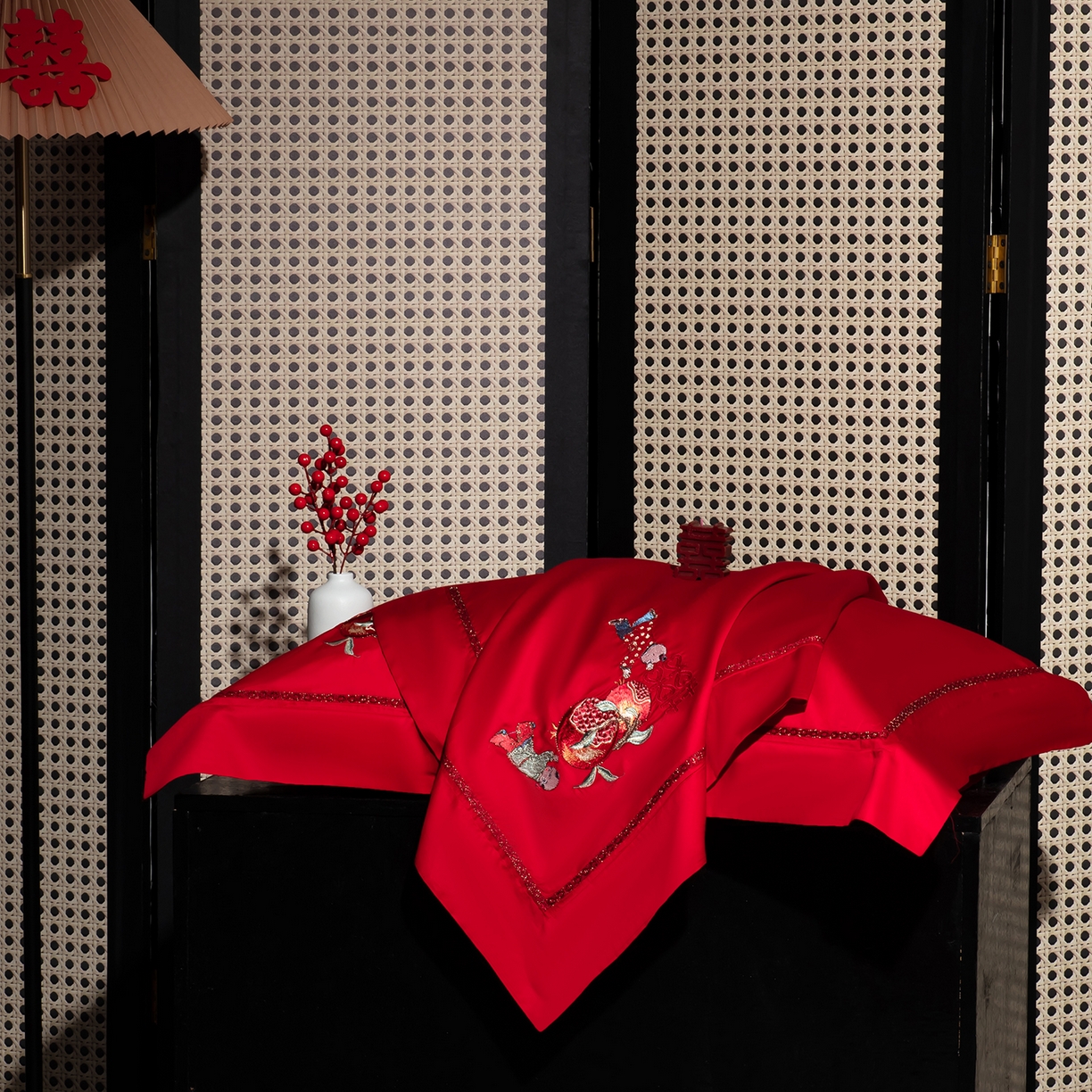 91家纺网 家纺一手货源 找家纺 （总）蒂爵 2026年100支婚庆长绒棉纯棉时尚小红书爆款刺绣婚庆四件套多件套280系列