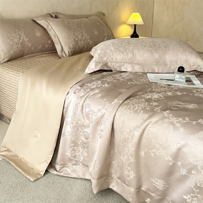 91家纺网 家纺一手货源 找家纺 （总）大麦家纺 2026年高精密锦缎提花夏被四件套