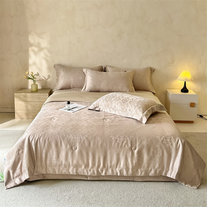 91家纺网 家纺一手货源 找家纺 （总）大麦家纺 2026年高精密锦缎提花夏被四件套