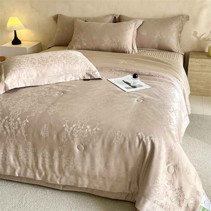 91家纺网 家纺一手货源 找家纺 （总）大麦家纺 2026年高精密锦缎提花夏被四件套