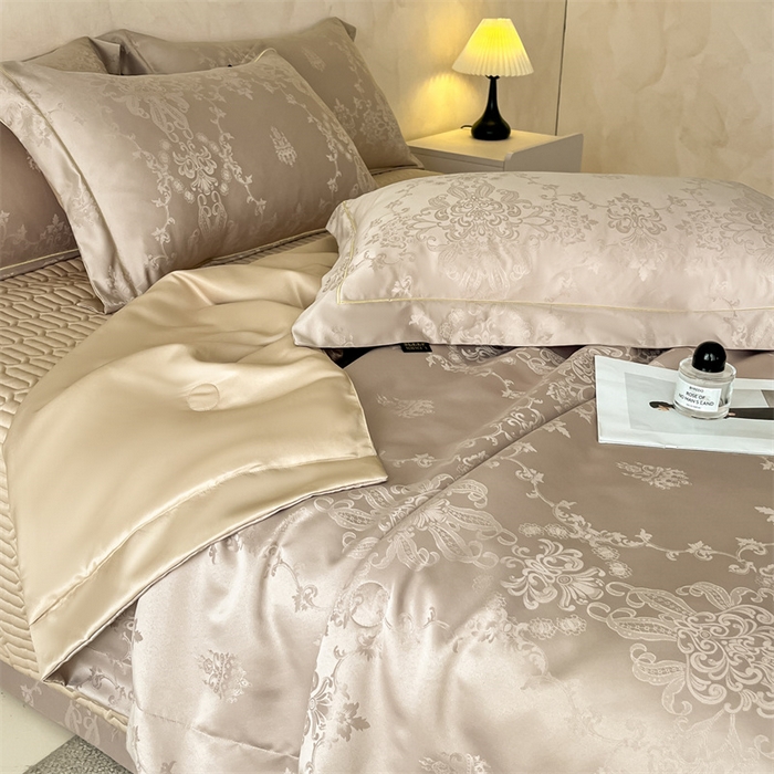 91家纺网 家纺一手货源 找家纺 （总）大麦家纺 2026年高精密锦缎提花夏被四件套