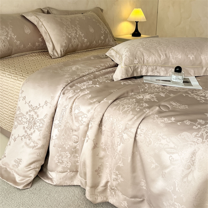 91家纺网 家纺一手货源 找家纺 （总）大麦家纺 2026年高精密锦缎提花夏被四件套