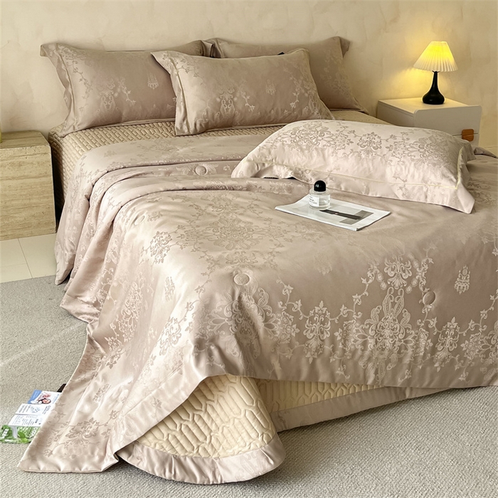 91家纺网 家纺一手货源 找家纺 （总）大麦家纺 2026年高精密锦缎提花夏被四件套