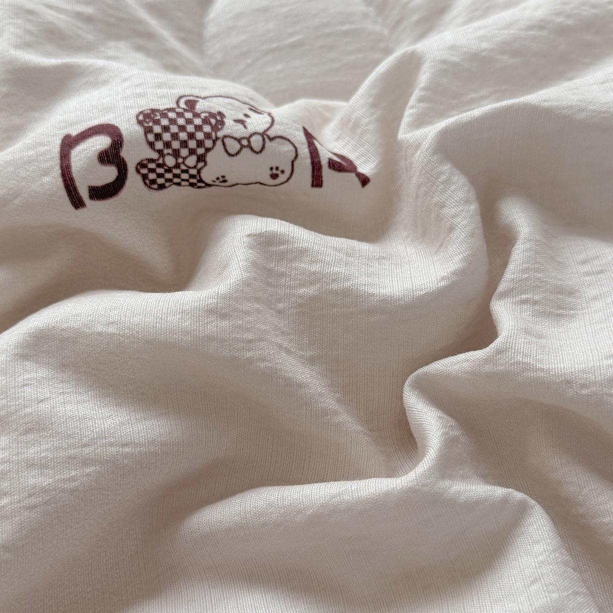 91家纺网 家纺一手货源 找家纺 悠米悠家 2026春夏新款木棉双层纱单夏被夏凉被空调被 奶咖小熊