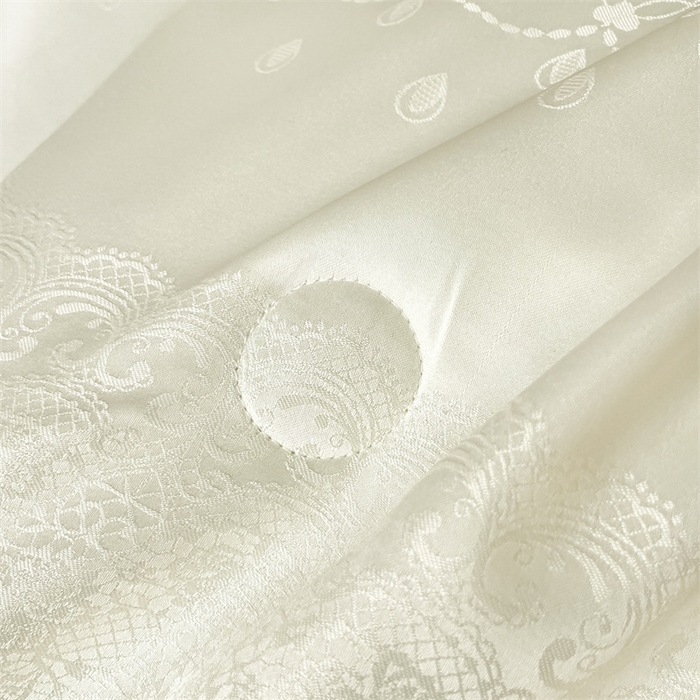 91家纺网 家纺一手货源 找家纺 大麦家纺 2026年高精密锦缎提花夏被四件套 梦网-米白